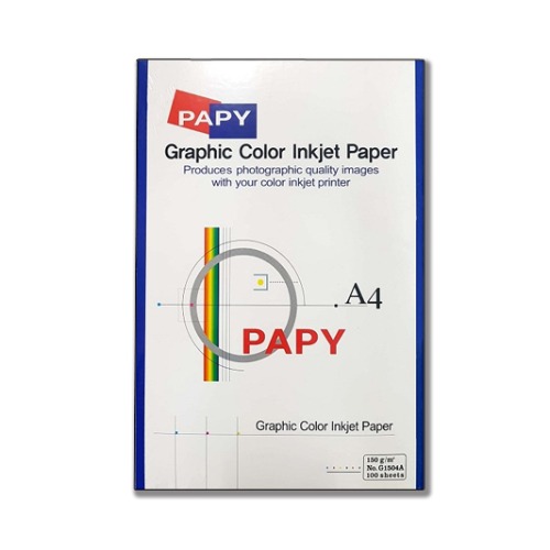 PAPY 컬러잉크젯전용지 150gsm A4 100매/권 G1504A 143g 미쯔비시